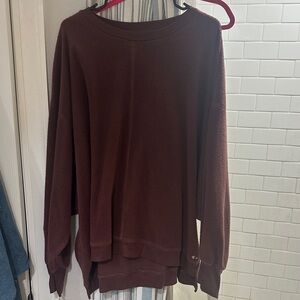 Tahari Women's Deep Burgundy Crew Neck Sweater
